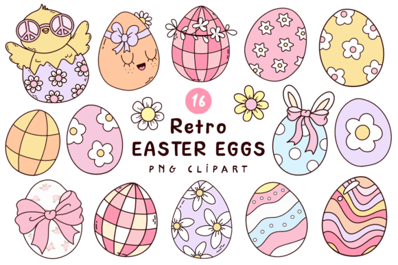 Download Retro Easter Eggs Clipart Bundle - Clipart bundle Collection