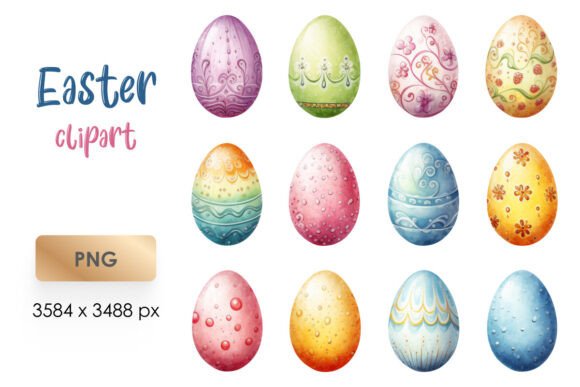 Download Watercolor Easter Eggs Clipart PNG - Premium Resources
