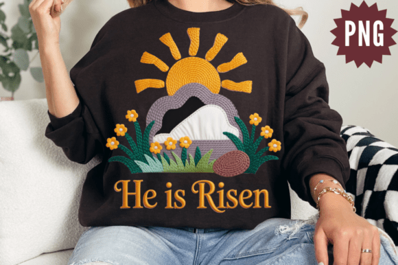 Download He is Risen Easter Jesus Tomb Knitted PN - Premium Bundle