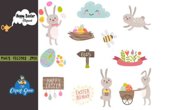 Download Happy Easter Clipart Bundle - Clipart bundle Collection