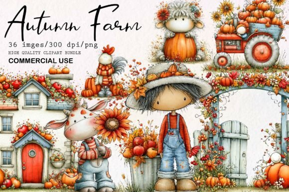 Download Autumn Farm PNG Clipart Bundle - Clipart bundle Collection