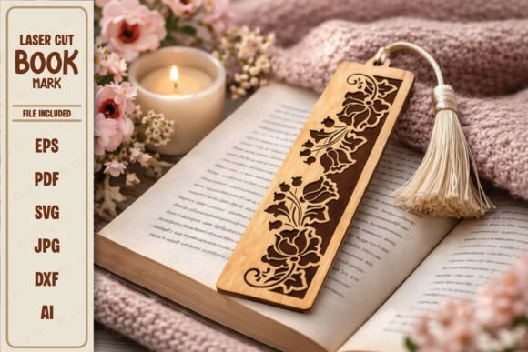 Download Floral Laser Cut Wood Bookmark Gift - Laser cut wood Collection