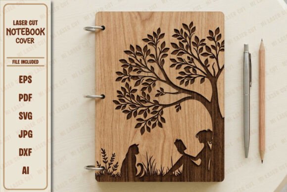 Download Aesthetic Laser Cut Wood Notebook Cover - Laser cut wood Collection