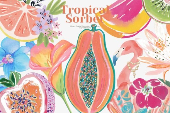 Download Tropical Watercolor Clipart Bundle - Clipart bundle Collection