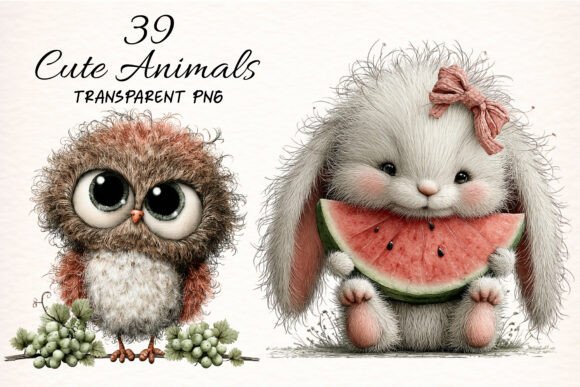Download Whimsical Cute Animals Clipart Bundle - Clipart bundle Collection
