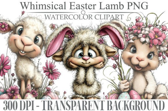 Download Whimsical Easter Lamb Clipart Bundle - Clipart bundle Collection