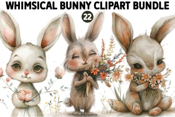 Download Whimsical Bunny Clipart Bundle - Clipart bundle Collection