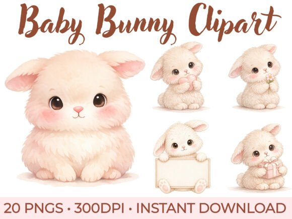 Download Baby Bunny Clipart Bundle, Bunny PNG - Clipart bundle Collection