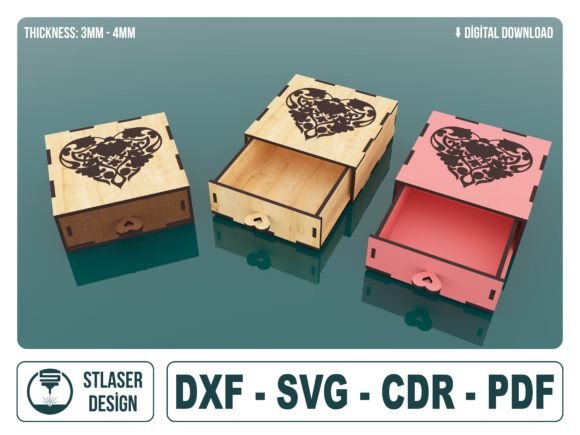 Download Laser Cut Wood Drawer Jewelry Box Svg - Laser cut wood Collection