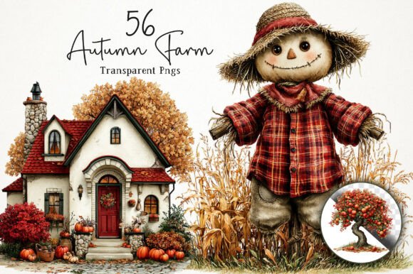 Download Autumn Farm PNG Clipart Bundle - Clipart bundle Collection