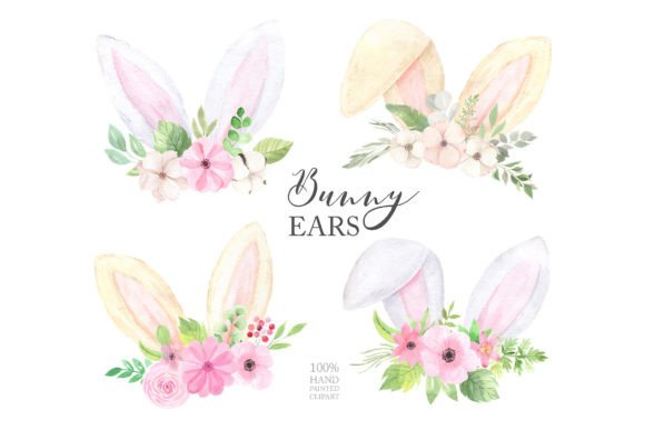 Download Watercolor Easter Bunny Ears Clipart - Bunny ears clipart Collection